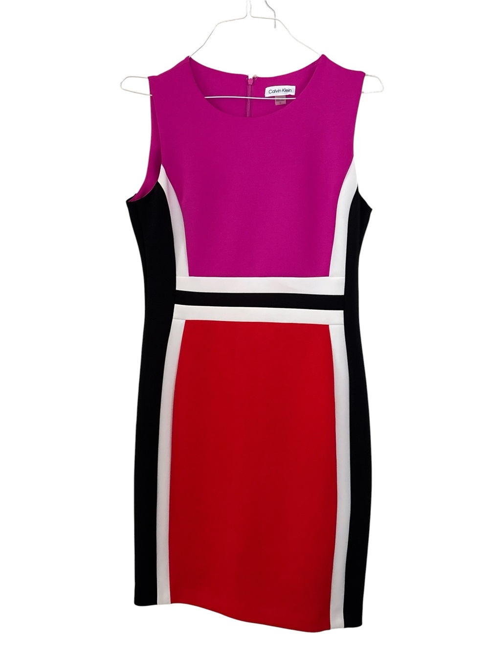 Calvin Klein Colorblock Sheath Dress - Pink & Red Size 12